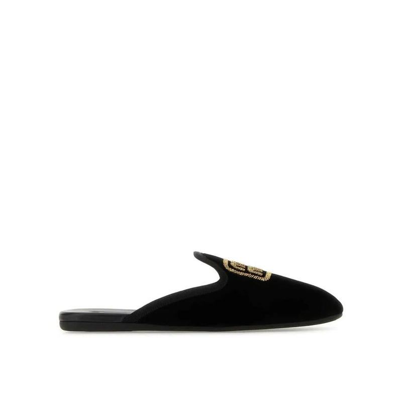 Black calfskin mules-null