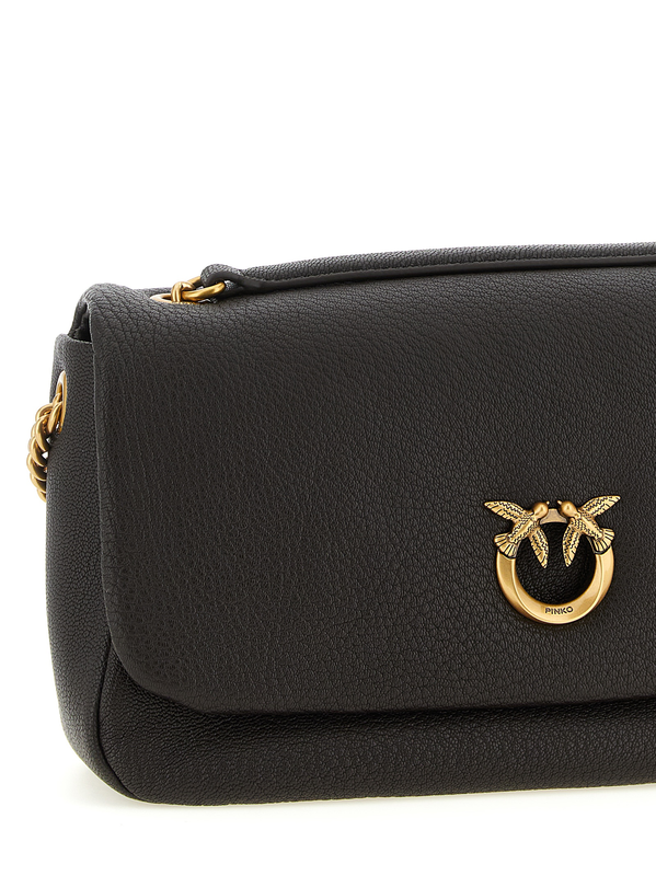 Brown lamb leather shoulder bag-null