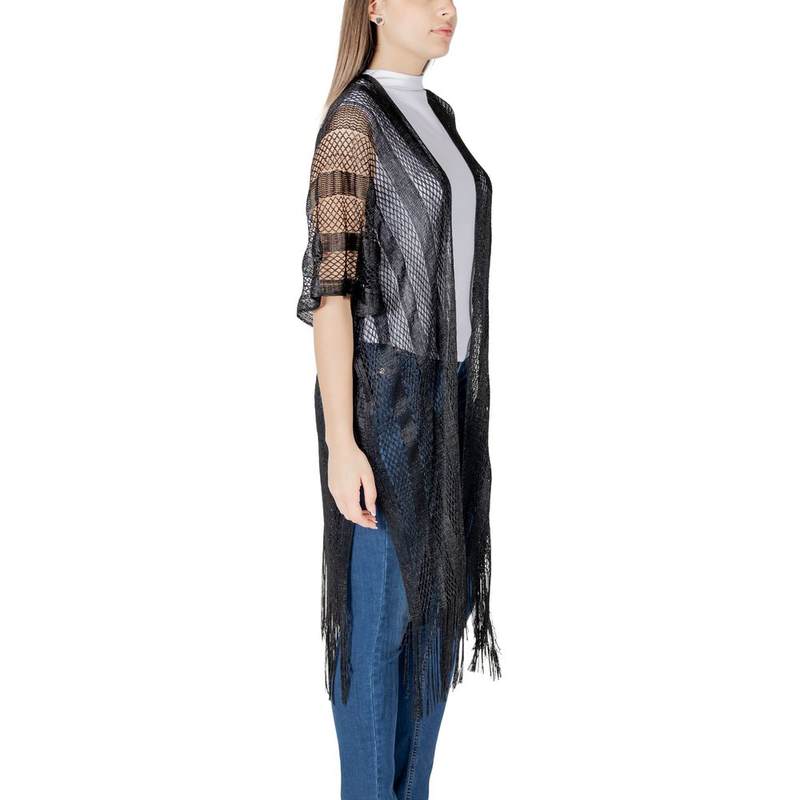 Black polyester scarf-null
