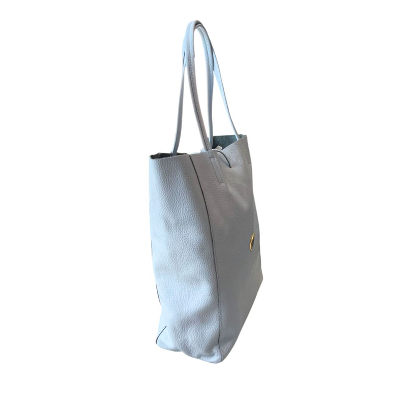Blue cowhide clutch bag-null