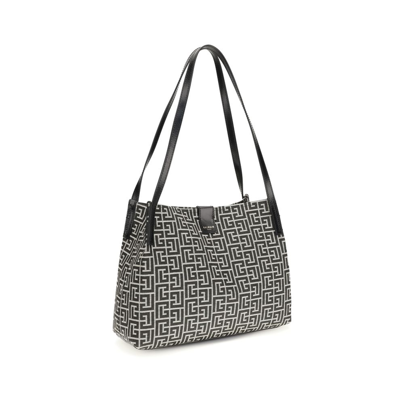 Black cotton shoulder bag-null
