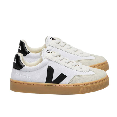 Veja volley canvas infant, White / Black, medium