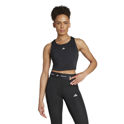 Techfit crop tank, Black, medium