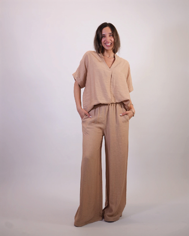 Linen oversized top with pants 26238-null
