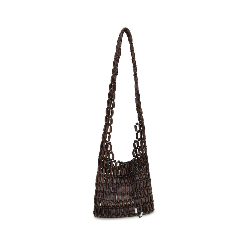 Brown wood shoulder bag-null