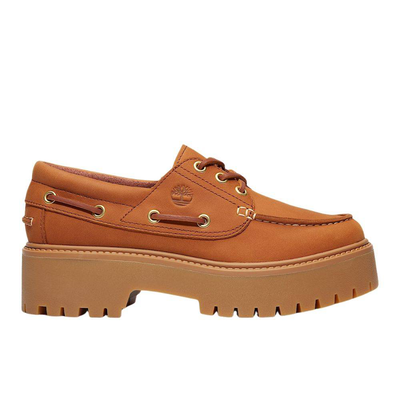 Timberland women's stone street platform boat shoe, Rust, medium