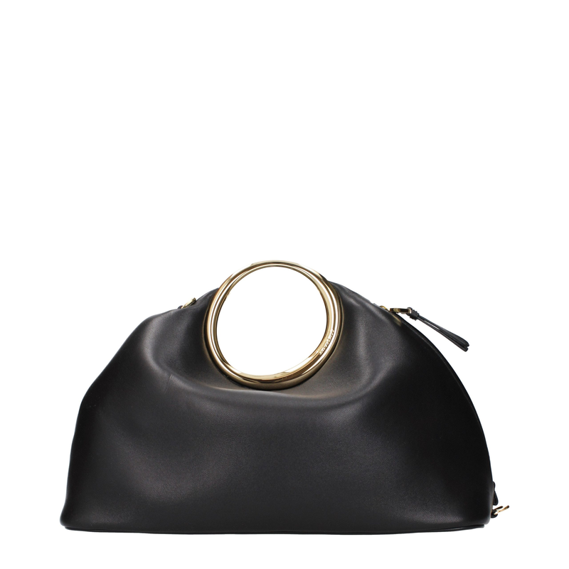 Black leather handbag-null