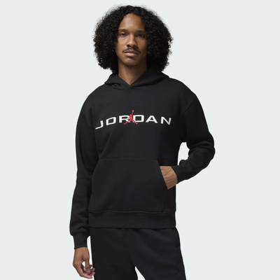 Mens essential Air strech fleece hoodie, Black, medium