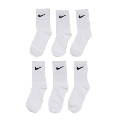 Nike kids basic pack crew 6-pairs socks, Black / White, medium