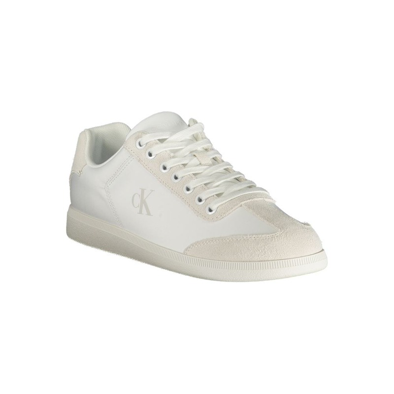 White polyester men's sneaker-null