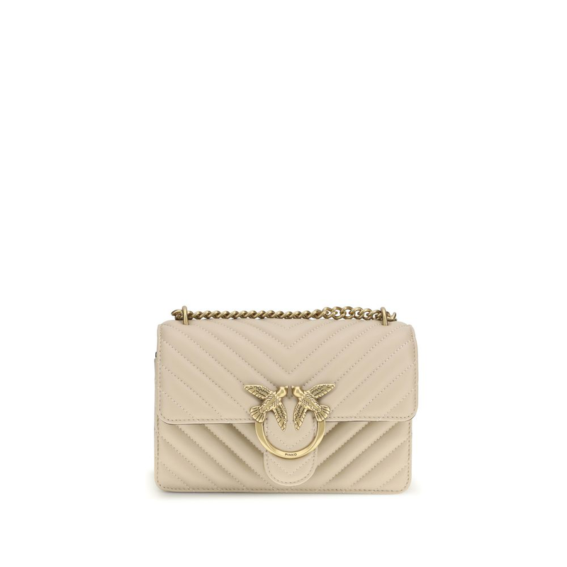 Beige calf leather bos taurus shoulder bag-null