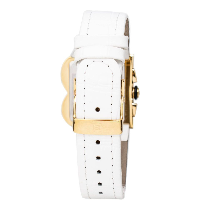 White leather dress watch-null