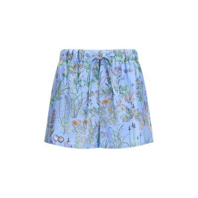 Blue silk bermuda shorts, Blue, medium