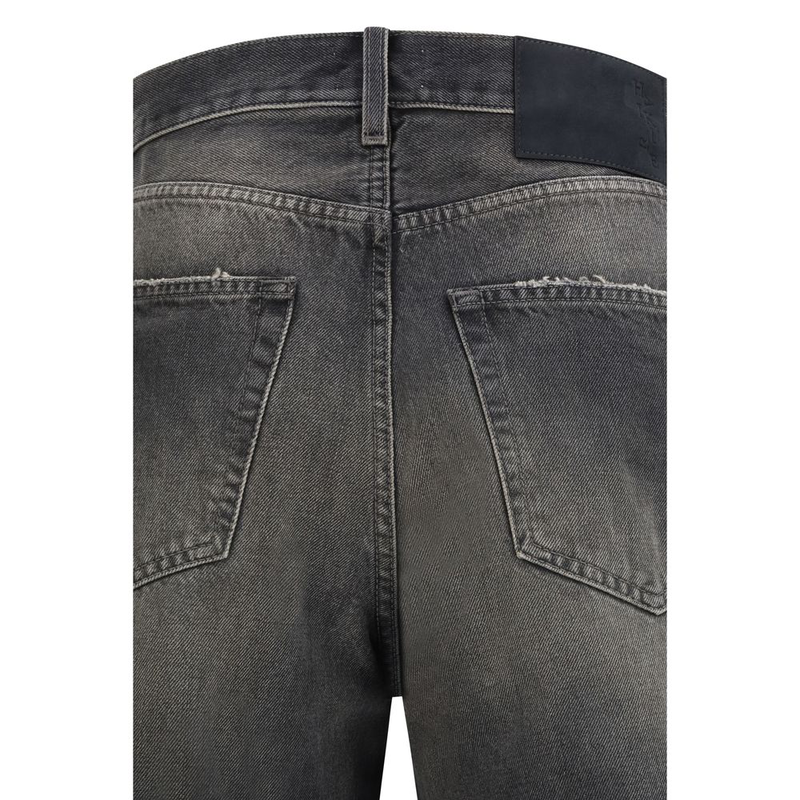 Black cotton relaxed fit jeans-null