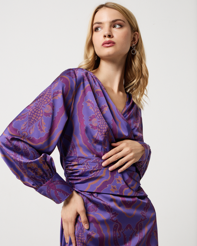 Dress satin mini printed-null