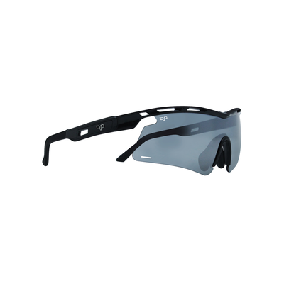 OJO sunglasses active with black frame and temples and grey mirror lenses