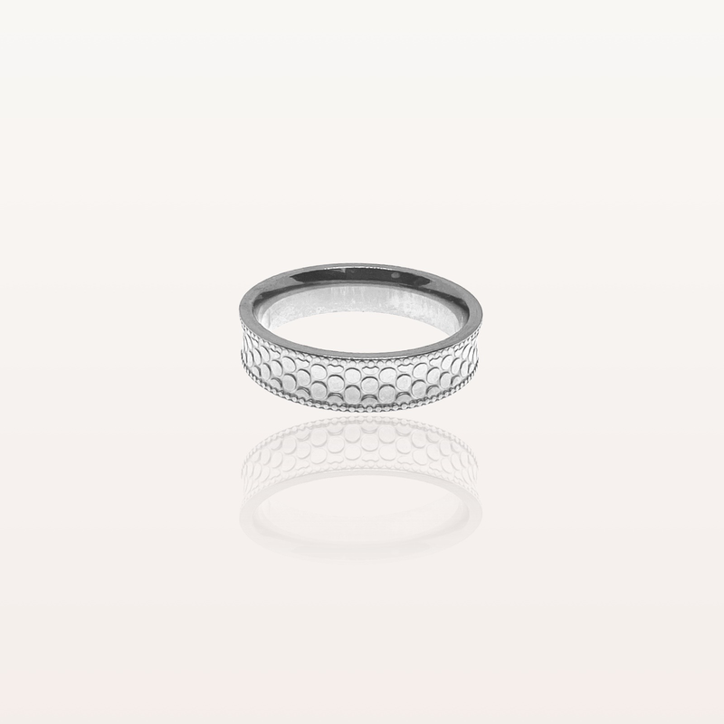 Stainless steel ring with pattern - high quality stainless steel & gold plated-null