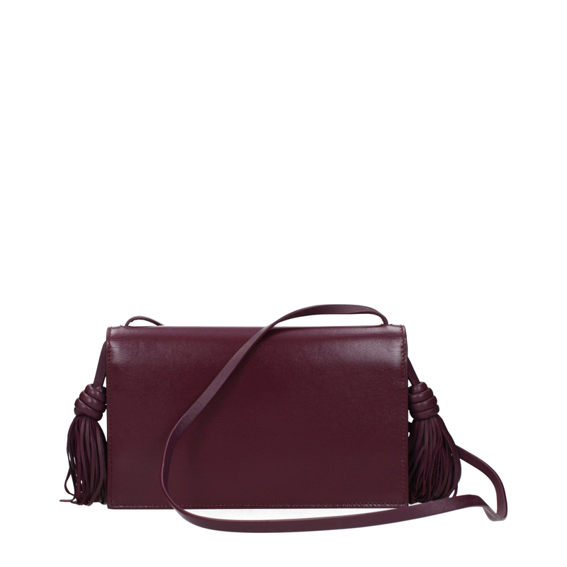 Red leather crossbody bag-null