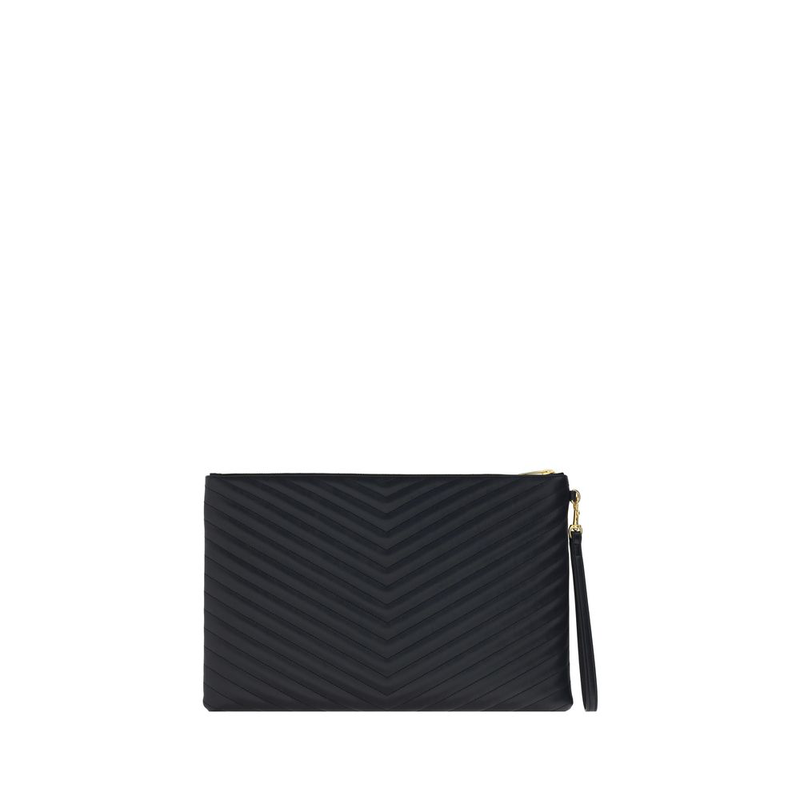Black calf leather bos taurus clutch bag-null