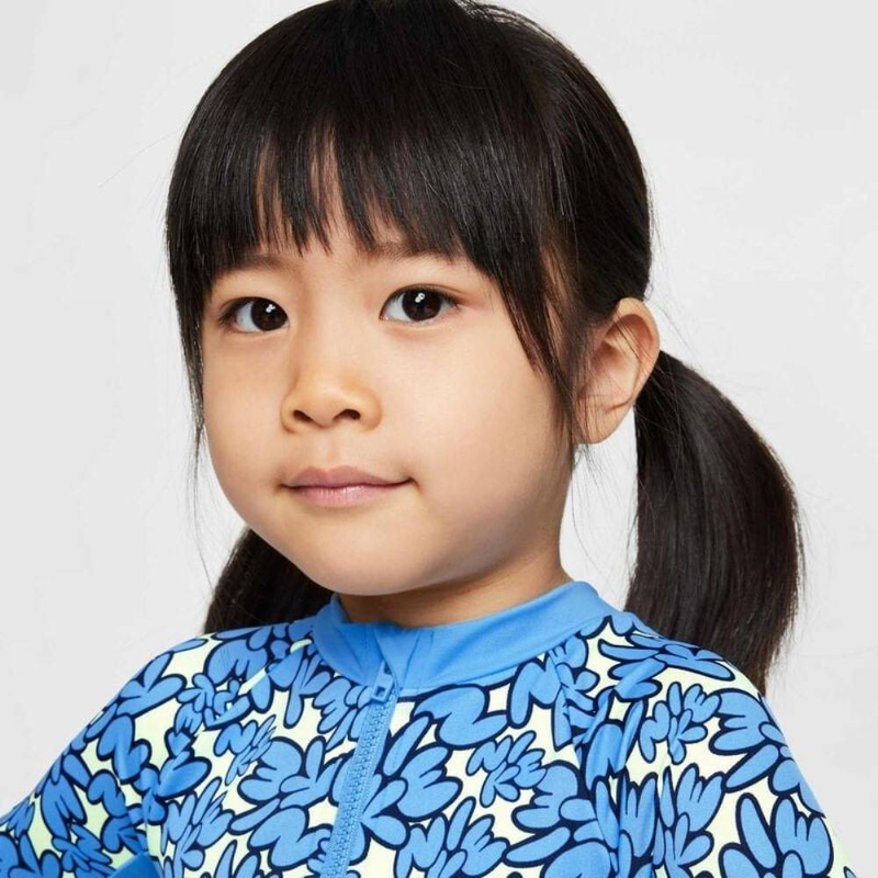 Nike little girls bubble script long sleeve one piece-null