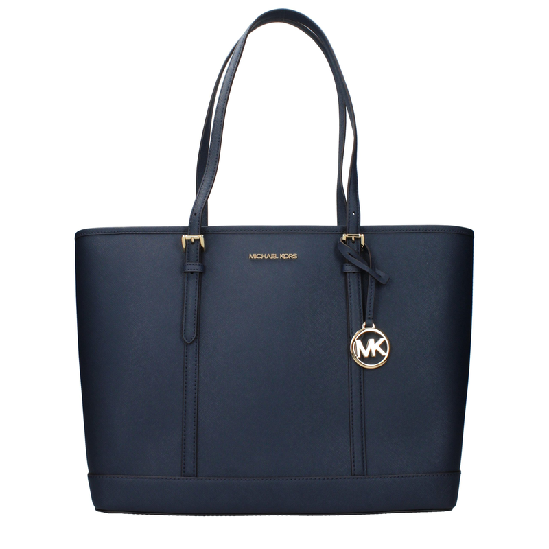 Blue leather shoulder bag-null