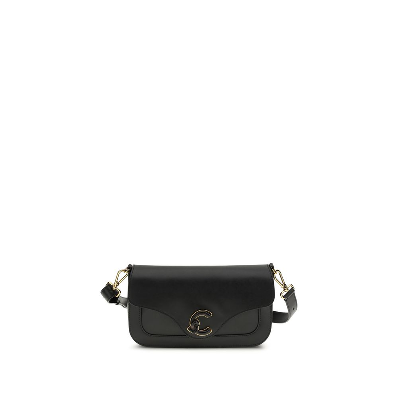 Black calf leather bos taurus shoulder bag-null