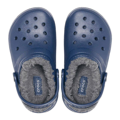 Kids classic lined clog, Navy / Grey, medium