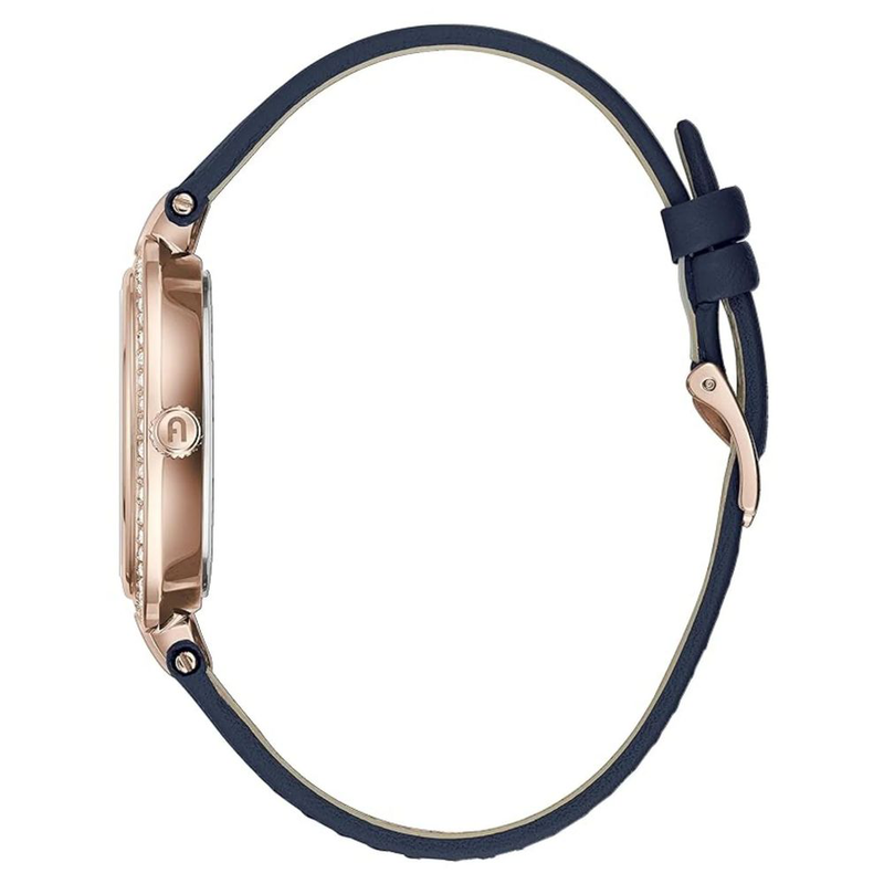Blue leather dress watch-null
