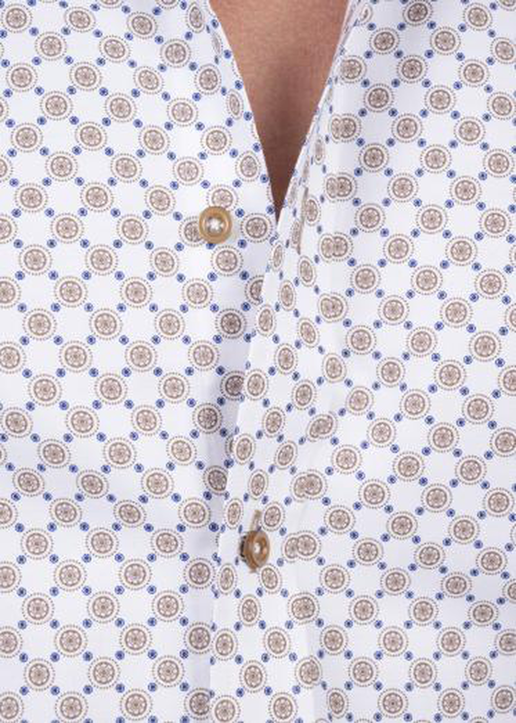 Dezign dot textured collar shirt image number null