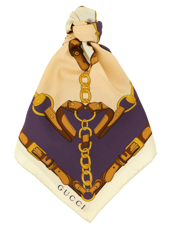 Beige silk scarf-null