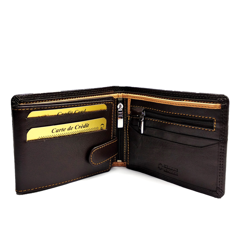 Migant design brown leather wallet in gift box 2000-null