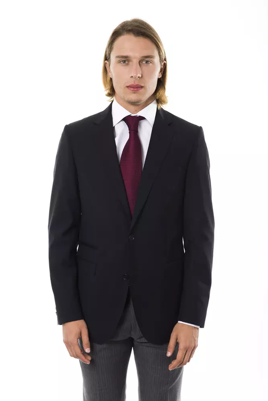 Black wool men's blazer-null