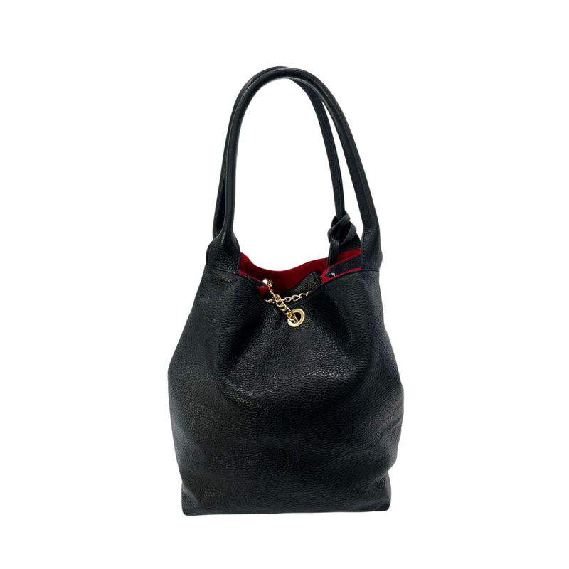 Black cow women shoulder bag-null