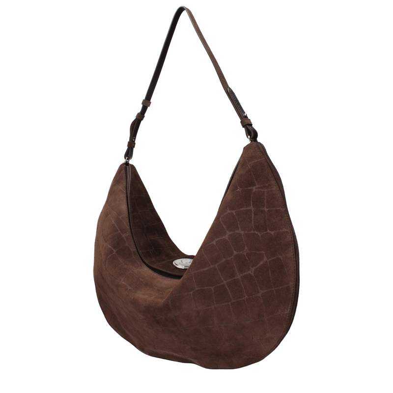 Brown leather shoulder bag-null