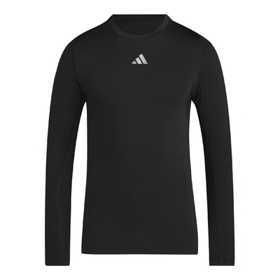 Adidas men techfit long sleeves t-shirt, Black, medium