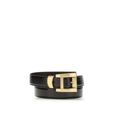 Brown calf leather bos taurus regular belt, Brown, medium