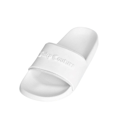 Juicy Couture brenna embossed sliders, White, medium