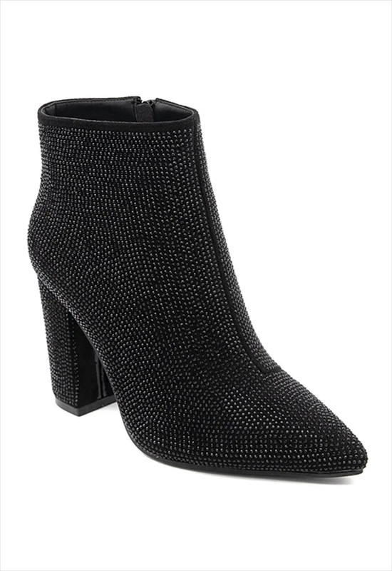 Heeled ankle boot rhinestones-null