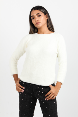 Knitted top, Ecru, medium