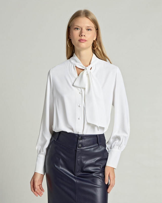 Shirt tie up neck image number null