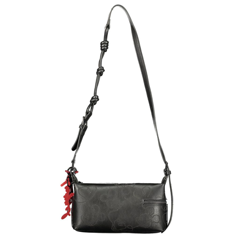 Black polyurethane women's handbag-null