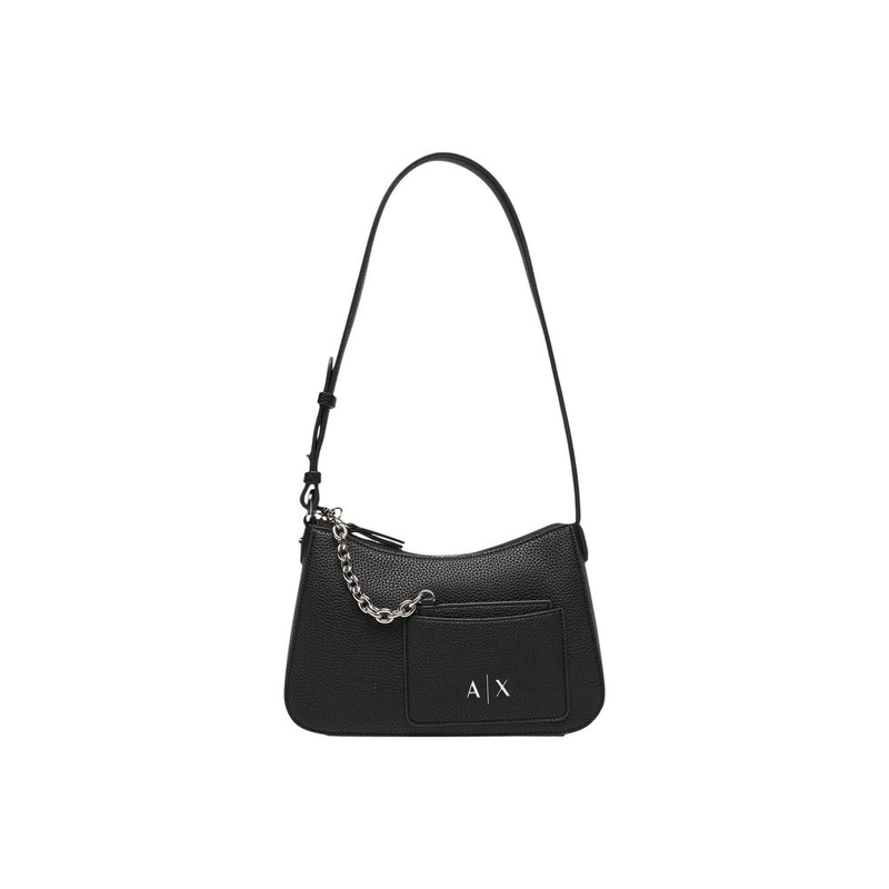 Black polyester handbag-null