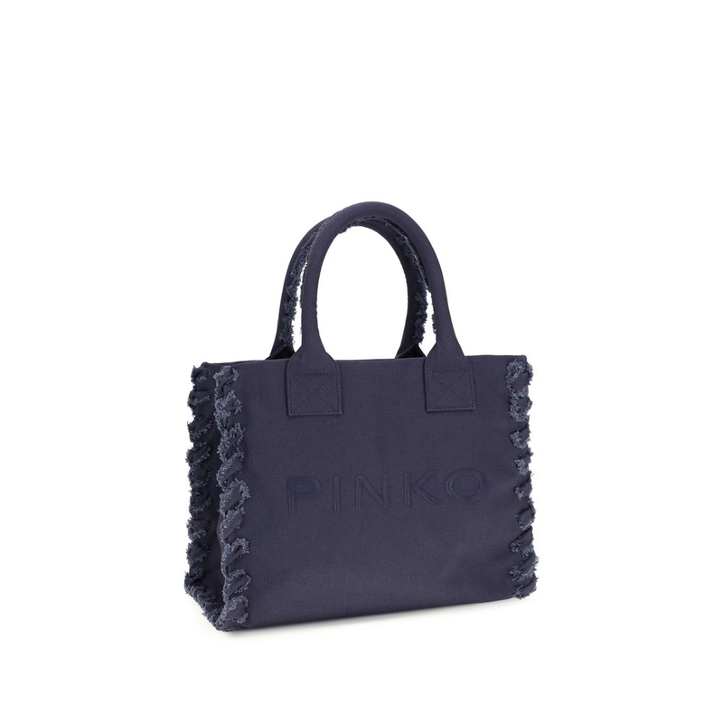 Blue cotton shoulder bag-null