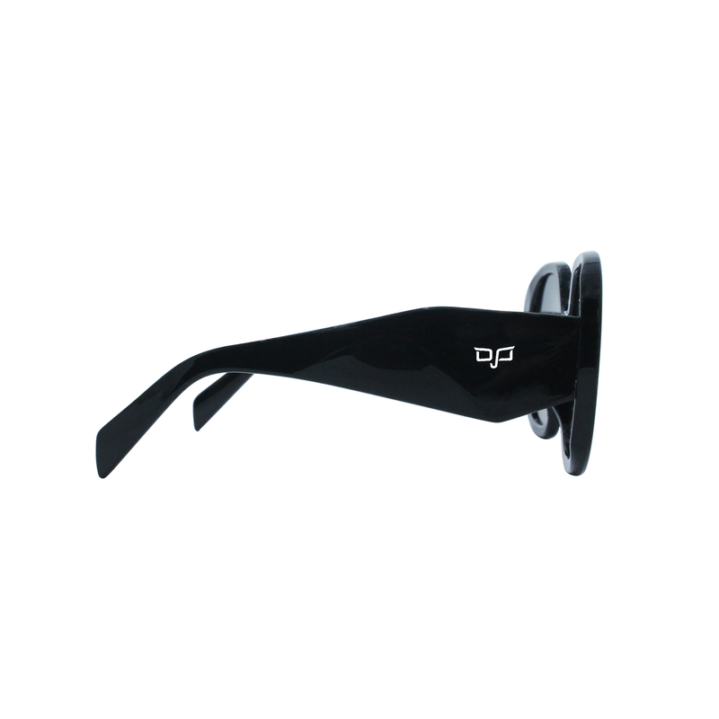 Product image: OJO sunglasses trend round black frame and temples with black lenses rx-null