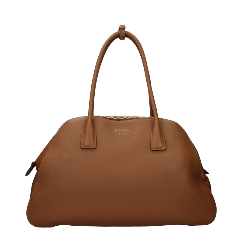 Brown leather shoulder bag-null