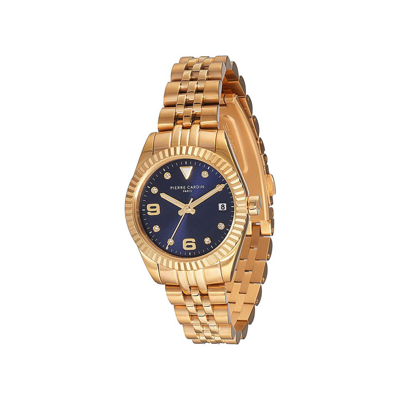 Gold stainless steel dress watch-null