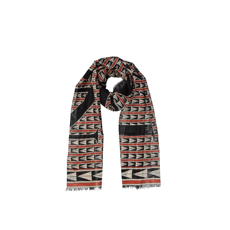 Black wool scarf-null