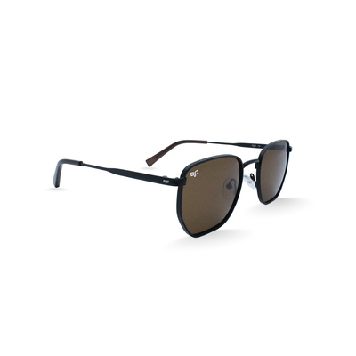 OJO sunglasses square black frame and temples with polarised brown lenses rx, , medium