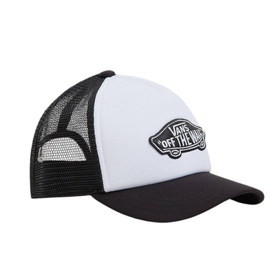 Vans kids classic patch curved bill trucker hat, Black / White, medium