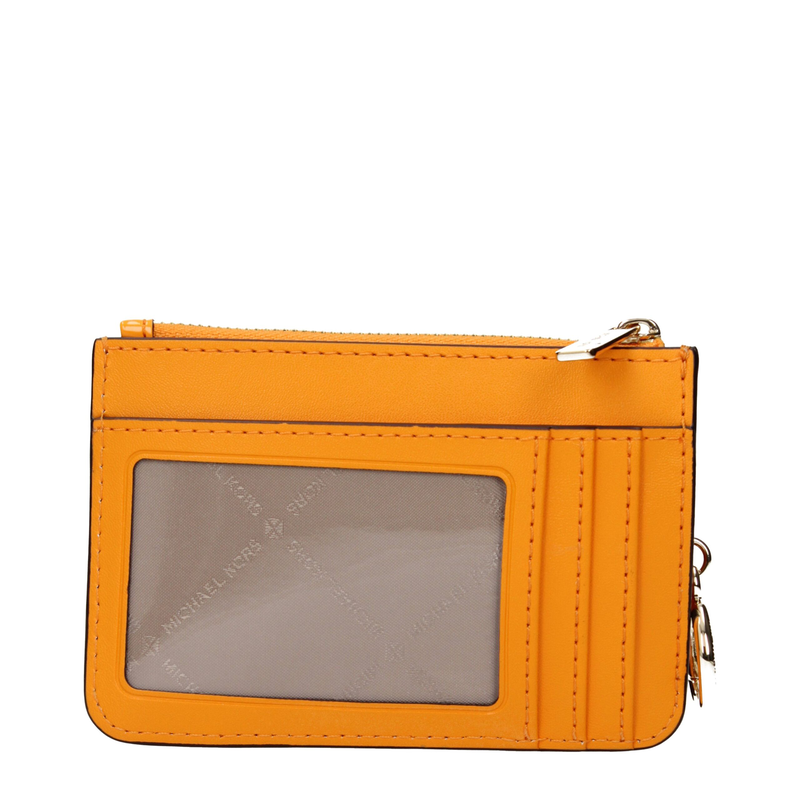 Orange leather wallet-null